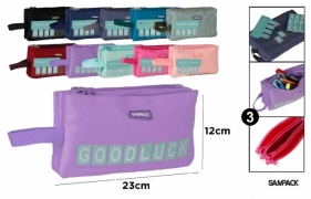 Piórnik trzykomorowy z uchwytem MIX