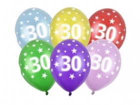 Balony 30th Birthday Metallic Mix 30cm 6szt