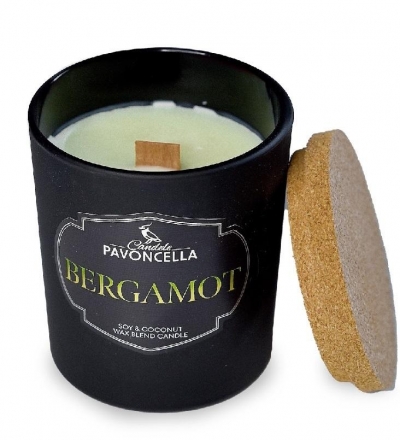 Świeczka sojowa Bergamot czarna 135g