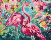 Obraz Paint it! Malowanie po numerach. Pastelowe flamingi (BS33251)