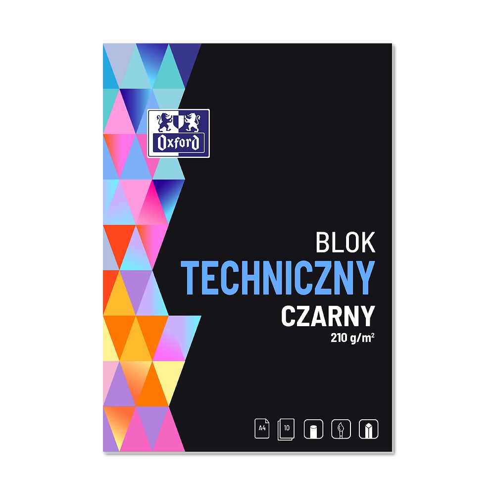 Blok techniczny Oxford A4/10k - czarny (400093231)