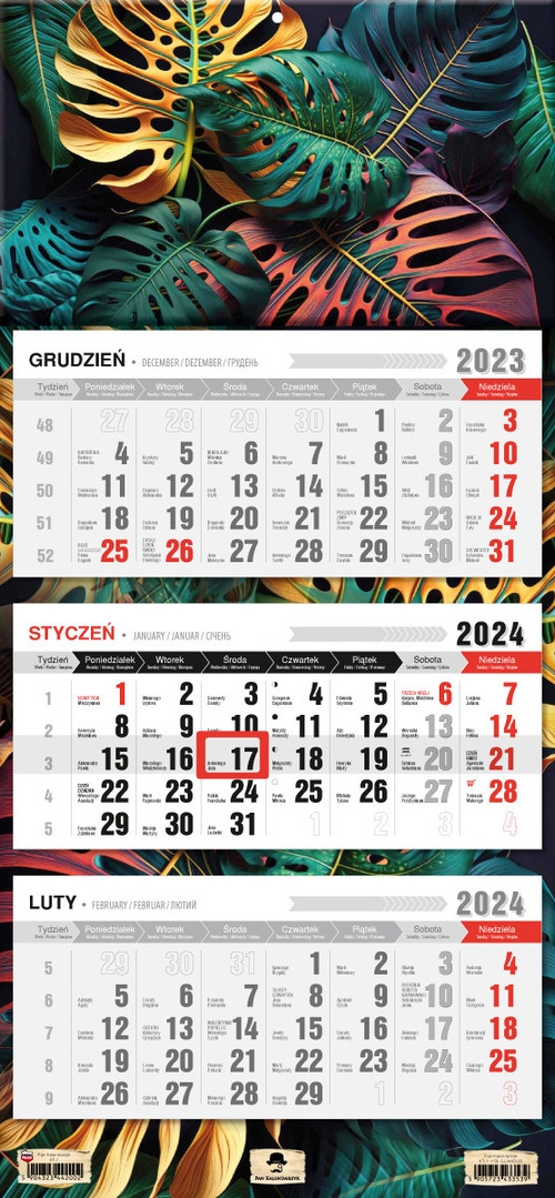 Kalendarz 2024 trójdzielny Glamur KT-1 v59