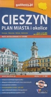 Plan miasta - Cieszyn i okolice 1:9 300/1:25 000 - Praca zbiorowa