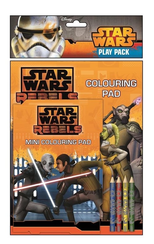 Dwie kolorowanki z kredkami. Star Wars Rebels