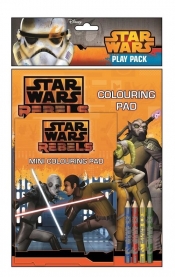 Dwie kolorowanki z kredkami. Star Wars Rebels