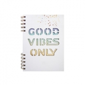Kołonotes A5/80K w kratkę Good Vibes Only (Uszkodzona okładka)