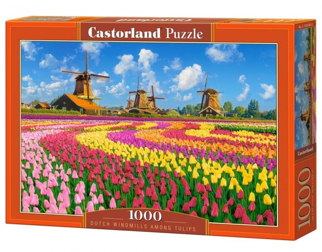 Puzzle 1000 Dutch Windmills Among Tulips CASTOR