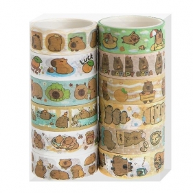 Zestaw taśm washi kapibara 1,5cmx2m 12szt