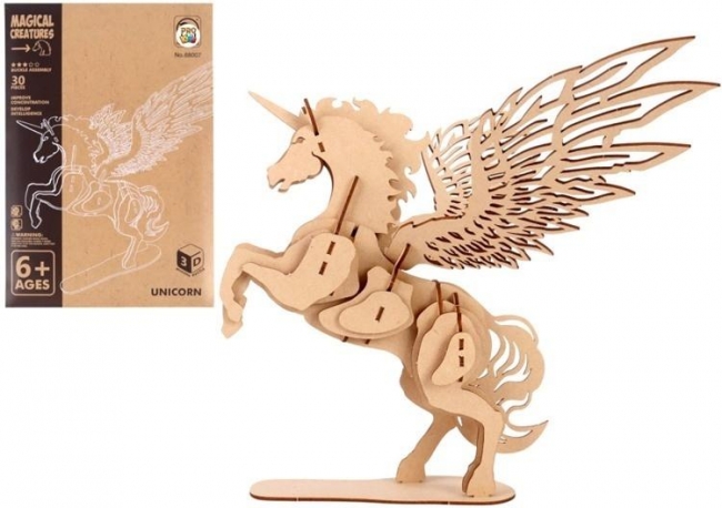 <img src='https://webimage.pl/pics/541/2/d5903943012541.jpg' style='height:440px' /> Puzzle drewniane 3D mityczne jednorożec
