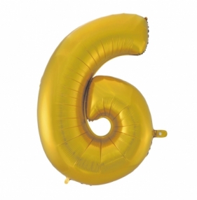 Balon foliowy Godan złoty matowy cyfra 6 45 cali 45cal (hs-c45zm6)