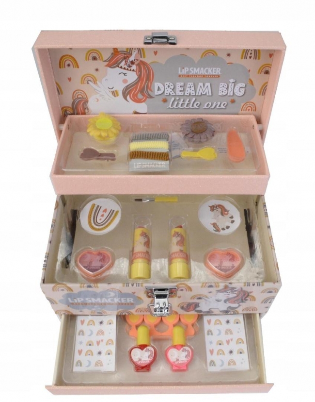 Zestaw kosmetyków dla dzieci w rozkładanym kuferku