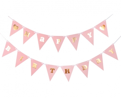 Girlanda Happy Birthday Baby Girl 300cm (QT-GHBR)