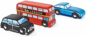 Zestaw samochodów drewnianych Londyn 3szt