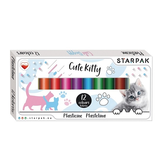 Plastelina Starpak, 12 kolorów - Cuties koty (429681)