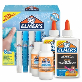 Elmer’s zestaw do lodowego Slime, przezroczysty klej szkolny, klej brokatowy w pisakach i aktywator Magiczny Płyn - 8 elementów (2077254)