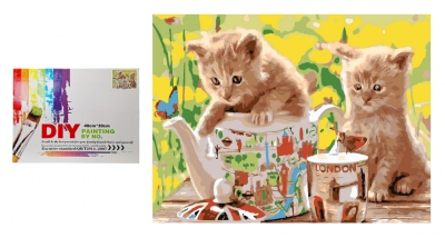 <img src='https://webimage.pl/pics/543/4/d5902496214020U1341.jpg' style='height:440px' /> Malowanie po numerach Kotki z imbrykiem