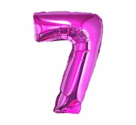 Balon foliowy cyfra "7" różowa, 85cm