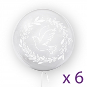 Tuban, balon 45 cm - Gołąb, biały (6 sztuk) (TU 3754)