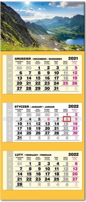 Kalendarz 2022 trójdzielny lux Tatry