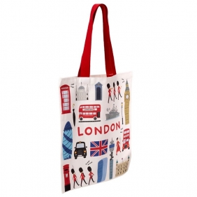 Zapinana na zamek bawełniana torba - London Souvenir