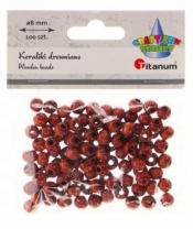 Koraliki drewniane lakierowane brązowe 100szt