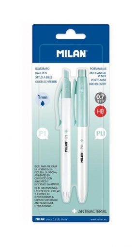 Zestaw MILAN: Długopis P1 + ołówek automatyczny PL1 0,7 HB ANTIBACTERIAL