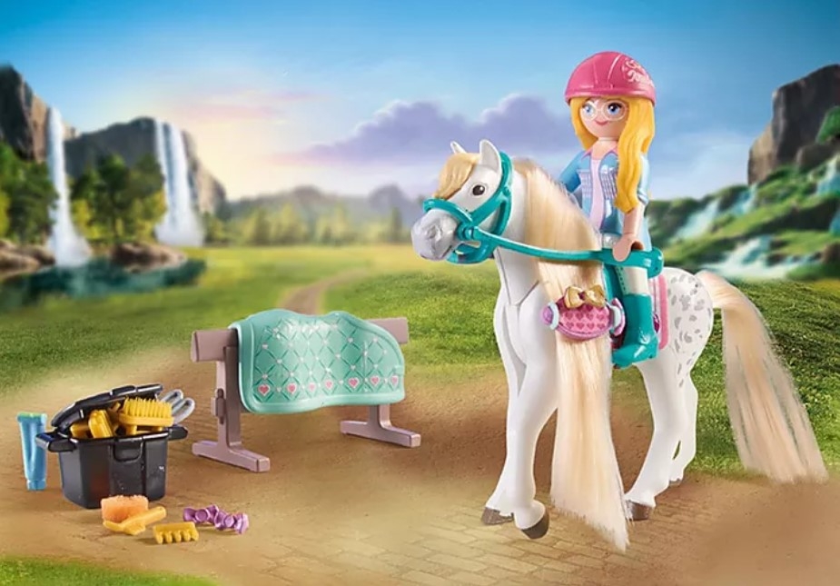 Playmobil Horses of Waterfall: Isabella i Lioness z myjnią dla koni