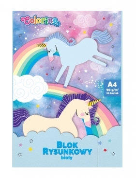 Colorino Blok Rysunkowy Biały A4/20k 90g - Unicorn