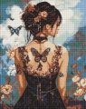 Diamentowa mozaika - Piękność z motylami 40x50cm