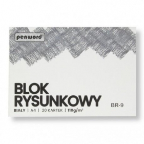 Blok rysunkowy A4 biały 110g 20 kartek