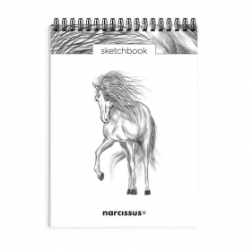 Szkicownik A5 pion na spirali Koń 60k z perforacją 120 gsm