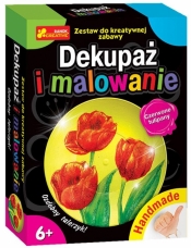 Decoupage (dekupaż) i malowanie Czerwone tulipany