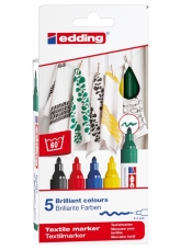 Markery edding do tkanin - 5 kolorów