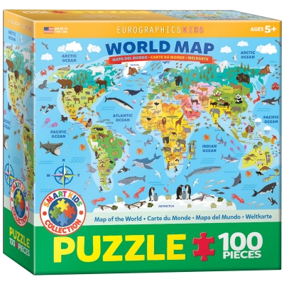 <img src='https://webimage.pl/pics/545/5/d628136655545.jpg' style='height:440px' /> Puzzle 100 Smartkids Illustrated Map of the World 6100-5554