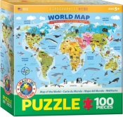 Puzzle 100 Mapa Świata (XXL)
