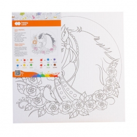 Podobrazie bawełniane 25x25, tablica malarska MDF z nadrukiem, Koń, Happy Color