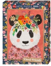 Heye Puzzle 1000: Floral Friends - Panda - Mia Charro
