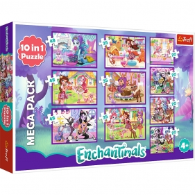 Trefl, Puzzle 10w1: Przygody Enchantimals (90354)