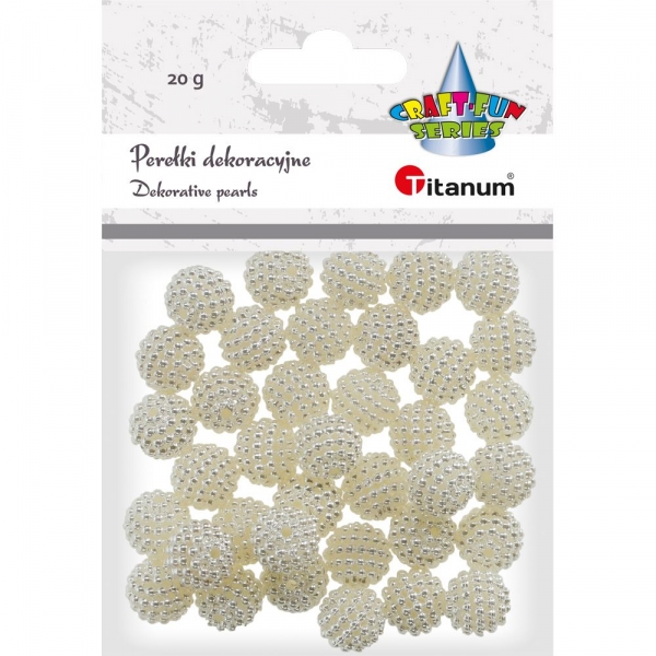Perły Titanum Craft-fun shamballa biały perłowy 12 mm