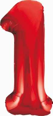 Balon foliowy Godan cyfra 1 czerwona 85cm (BCHCW1)
