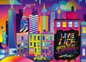 Puzzle 1000: Kolorowe życie Nowego Jorku (164547)