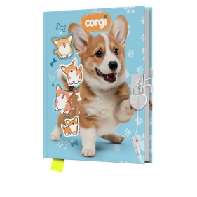 Pamiętnik z kłódką 80 kartek - Corgi