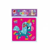 Piankowe puzzle 2w1 - Jednorożec i lama (RK6050-02)