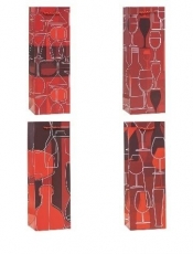 Torebka ozdobna na butelkę 12x36x9cm mix ROZETTE