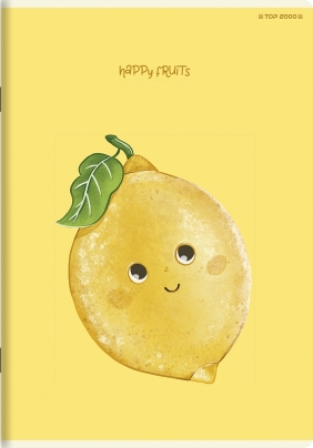 Zeszyt Top 2000: A5, 16k, Linia podwójna kolorowa -Happy Fruits