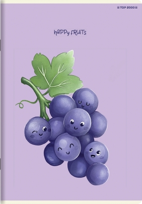 Zeszyt Top 2000: A5, 16k, Linia podwójna kolorowa -Happy Fruits