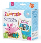 Zwierzęta Książeczka i cztery układanki Puzzle dla malucha (Uszkodzona okładka)