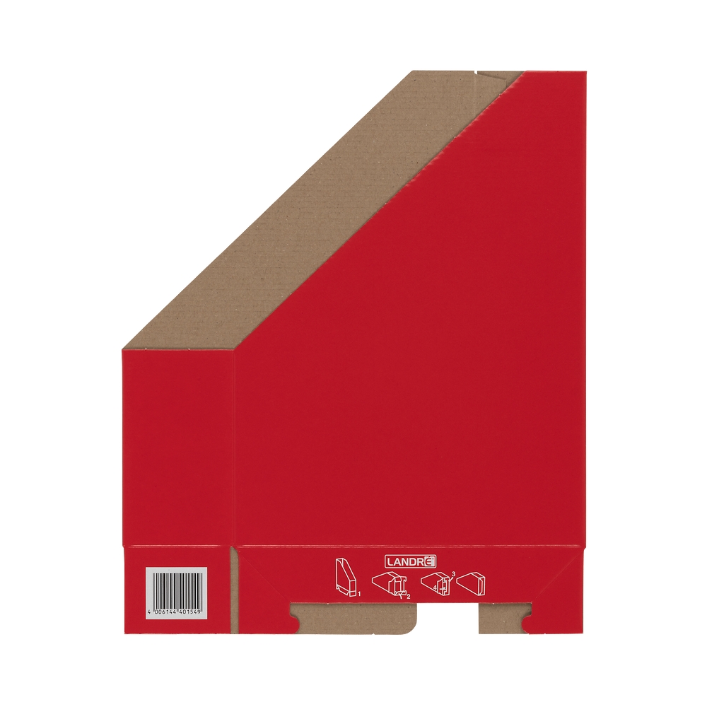 Pojemnik na czasopisma lakierowany A4/7cm - czerwony