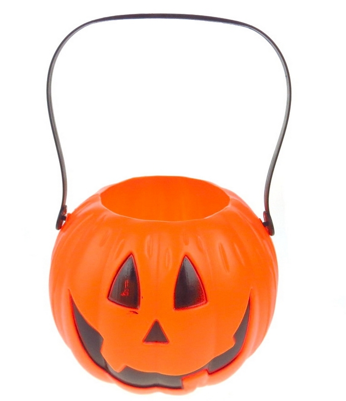 Lampion plastikowy Halloween 15 x 11 cm - Dynia