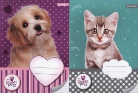 Zeszyt A5 Sweet Pets w kratkę 16 kartek 10 sztuk mix